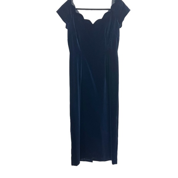 Vintage Monsoon Twilight Velvet Dress UK 16 US 12 Runs Small Prom Evening Gown - Picture 8 of 12